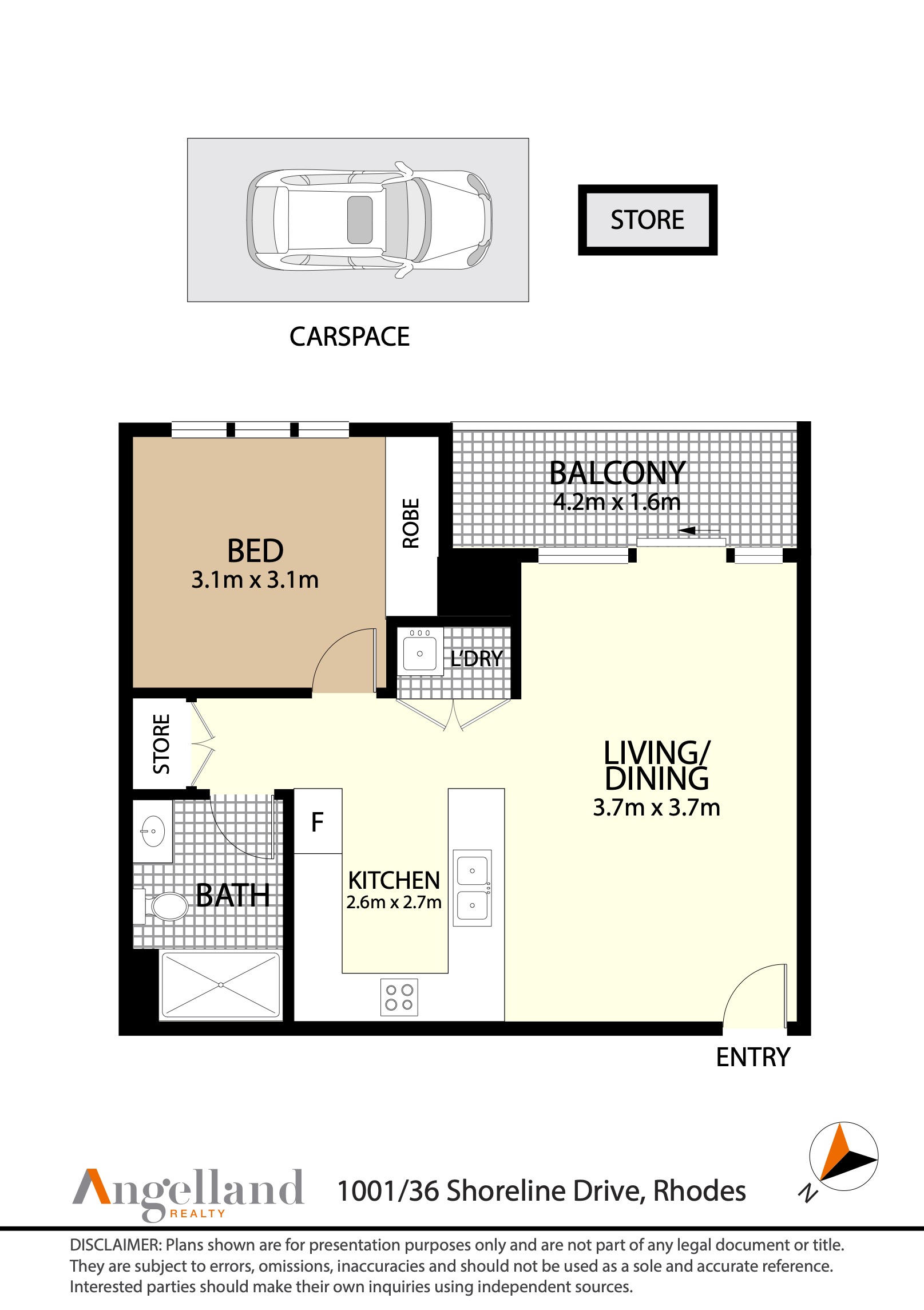 1001/36 Shoreline Drive Floorplan